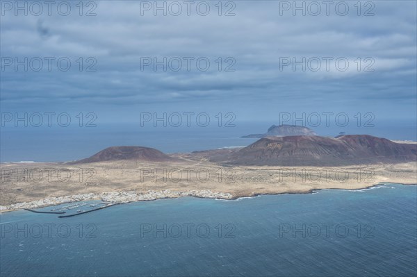 View over La Graciosa from Mirador del Rio observation point created by Cesar Manrique