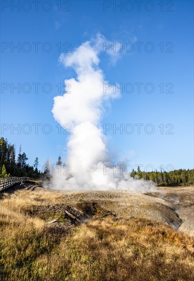 Steaming hot spring