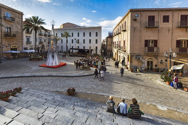 View of the cathedral square at Christmas time