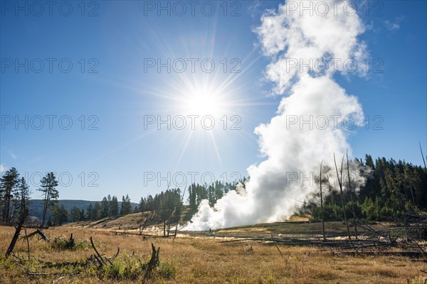 Steaming thermal spring