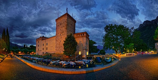 MAG Museo Alto Garda in the north of Lake Garda in the evening