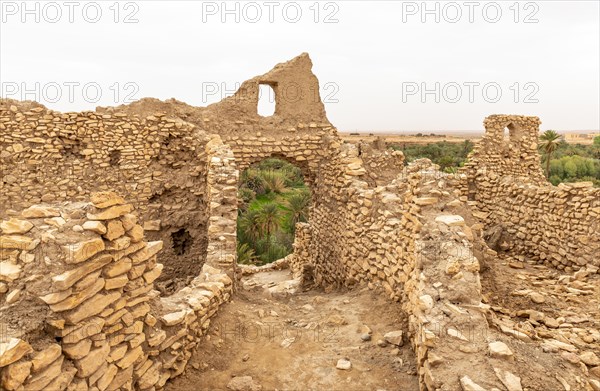 Ruins of the ancient city at the oasis Source Bleu