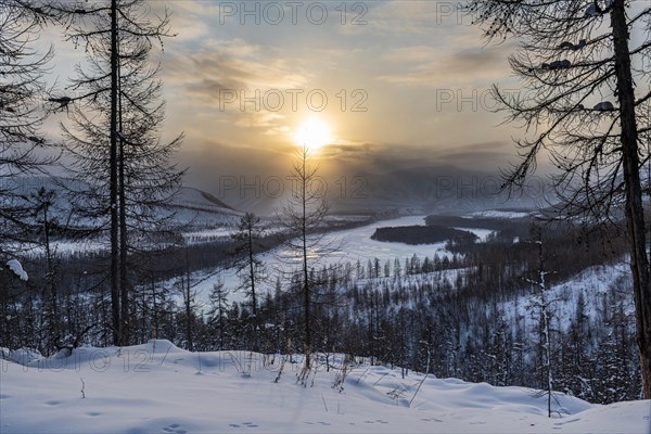 Sunset over the Suntar-Khayata mountain Range