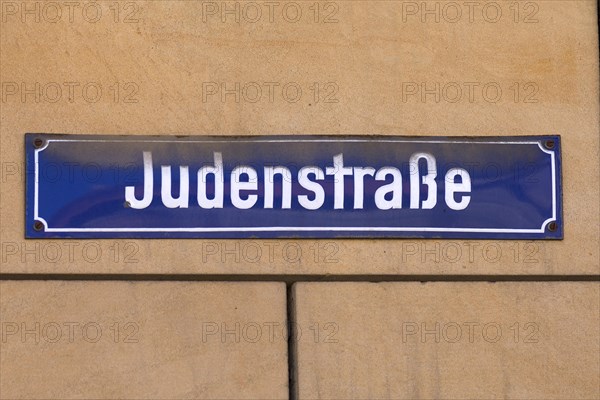 Street sign Judenstrasse in the old town