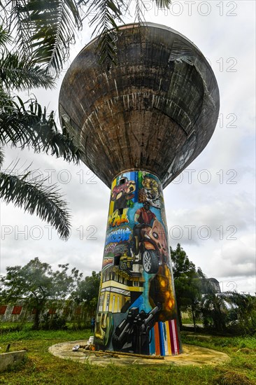 Wall murals on a water tower