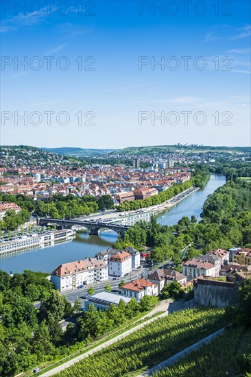 Overlook over Wuerzburg from Fortress Marienberg