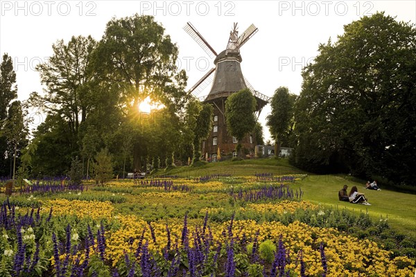 Windmill Herdentorswallmuehle in the Bremer Wallanlagen