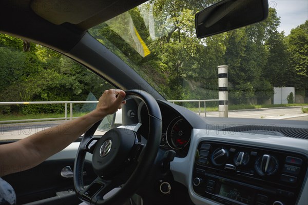 View from moving car on Polyscan speed camera