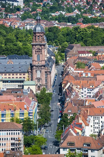 Overlook over Wuerzburg from Fortress Marienberg