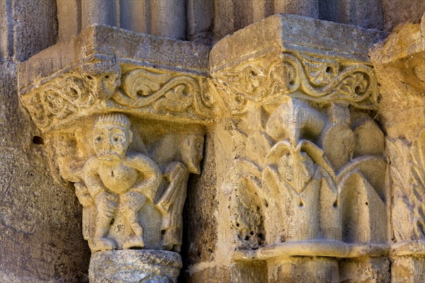 Porch sculptures of the romanesque church of Mailhat