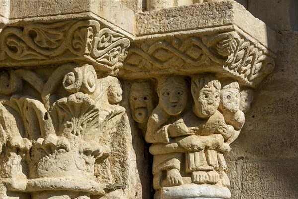 Porch sculptures of the romanesque church of Mailhat