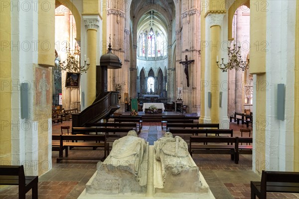 Recumbent statues of Saint Mayeul and Saint Odilon in Priory church of St-Peter and St-Paul of Souvigny