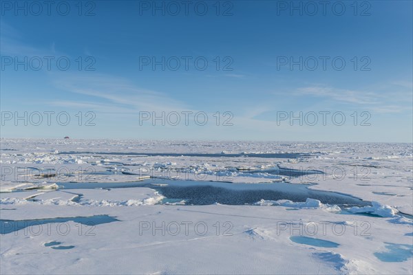Aerial of the melting ice on the North Pole