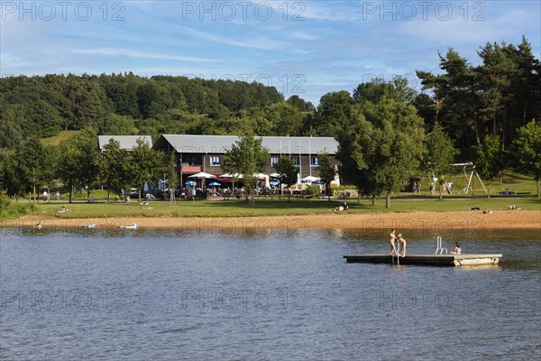Bathers on bathing island