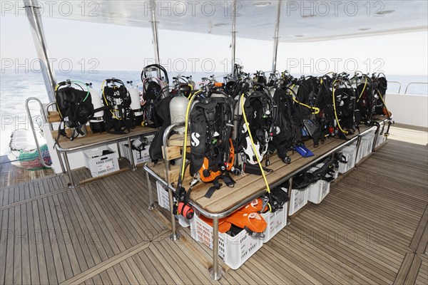 Diving Platform on Main Deck with Diving Equipment