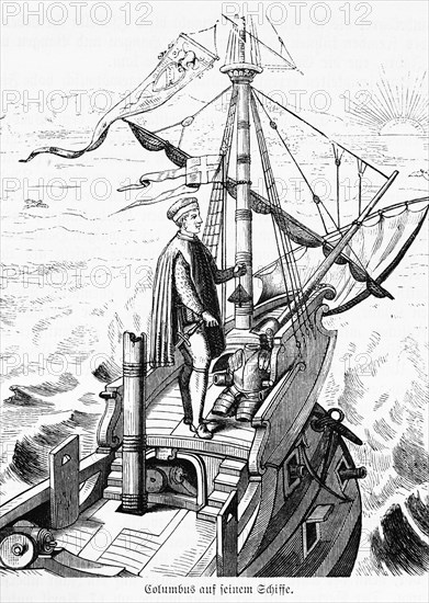 Christopher Columbus on his ship
