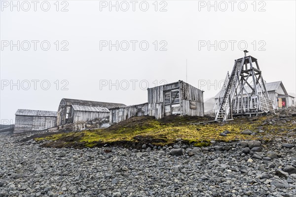 Historiacal meteorological Sedov station in Tikhaya bay on Hooker island