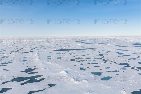 Aerial of the melting ice on the North Pole