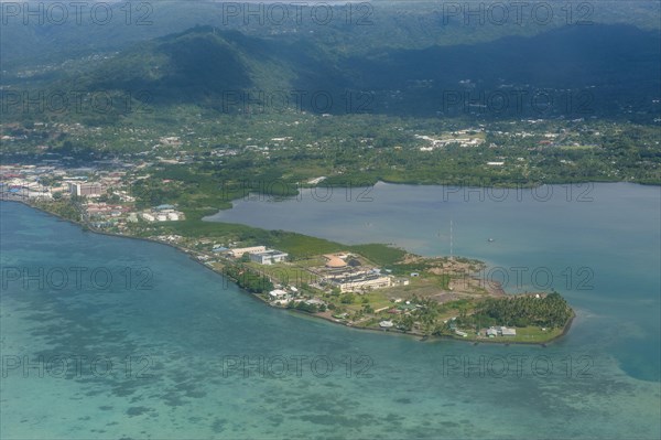 Aerial of the island of Upolo