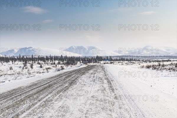 Snow covered mountains along the Road of Bones