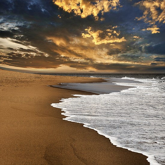 Waves on empty beach