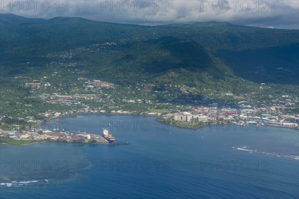Aerial of the island of Upolo