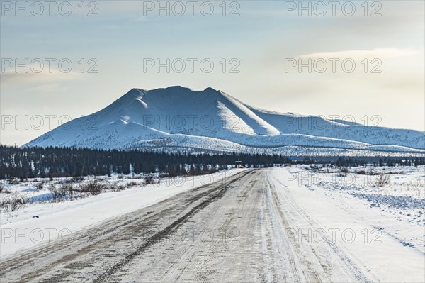 Snow covered mountains along the Road of Bones