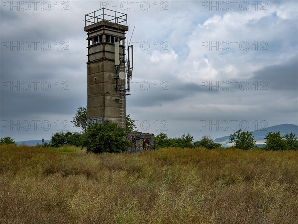 Former GDR watchtower at the border between Thuringia and Hesse