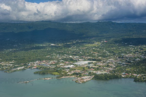 Aerial of the island of Upolo