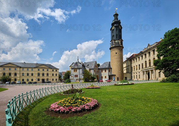 Weimar City Palace with Palace Tower and Bastille