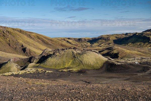 Moss-covered Laki crater or Lakagigar