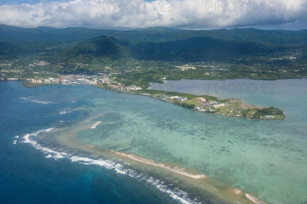 Aerial of the island of Upolo