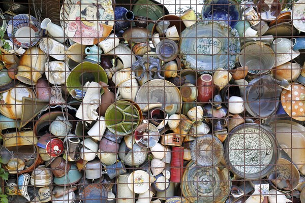 Display of broken ceramics