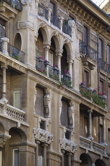 Palazzi degli Ambasciatori Embassy palaces with archway to the Quartiere Coppede