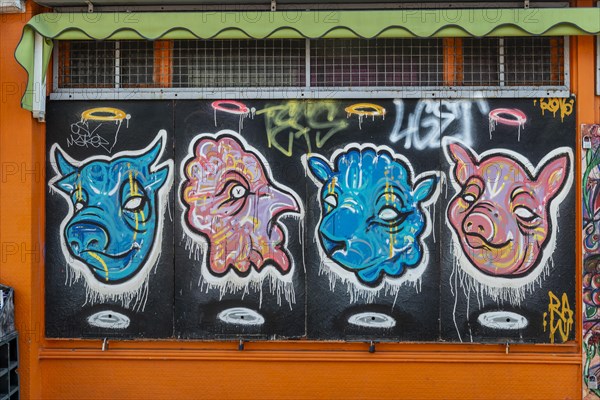 Colourful graffiti on a house