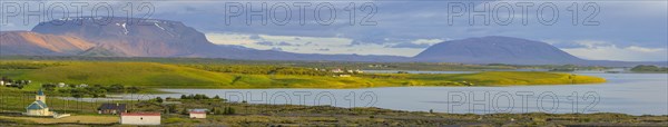 Myvatn with Blafjall and Sellandafjall in the evening light