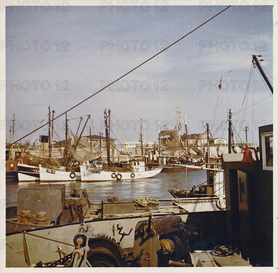 Sylt in the early 60s: List harbour with fishing boats