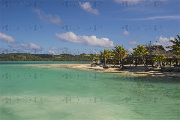 Traditional hut in the Aitutaki lagoon