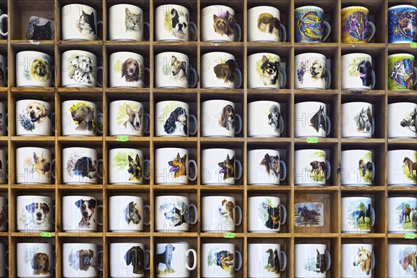 Cups with dog motifs