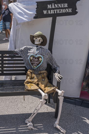 Skeleton in the men's waiting area