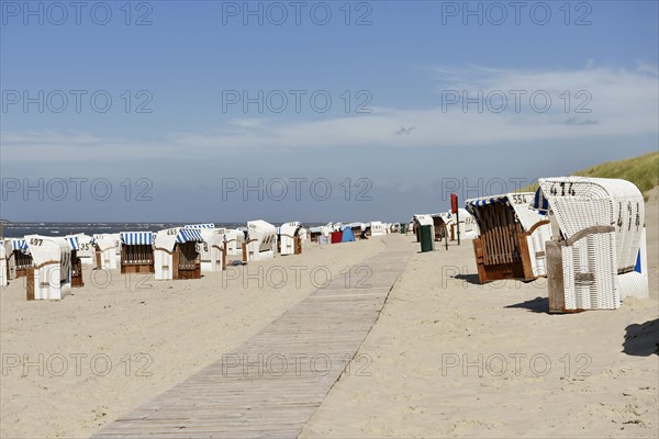 Beach chairs on the bathing beach