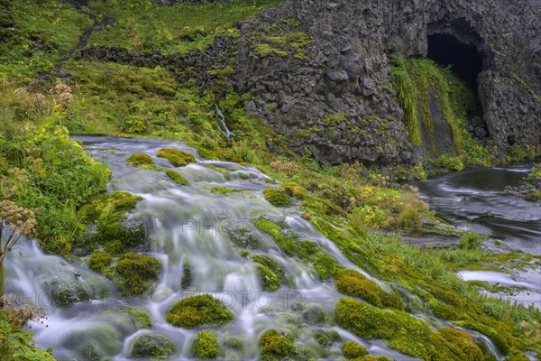 Waterfalls in the green oasis of Gjain