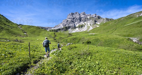 Two hikers on a hiking trail