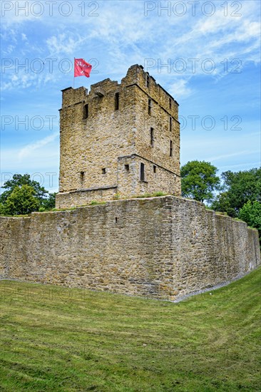 Ruin of partially reconstructed former moated castle Altendorf from the Middle Ages