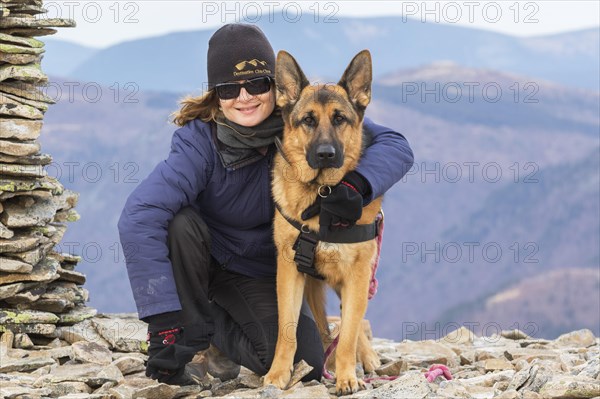 Woman and German Shepherd Mira