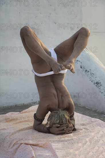 Rom Baba doing yoga