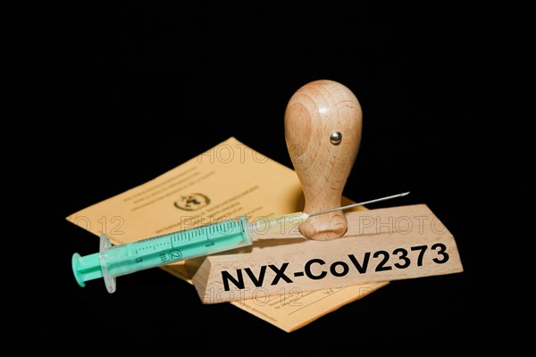 Syringe with Novavax vaccine