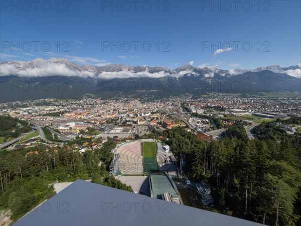 View from the Bergisel ski jump down to the stadium