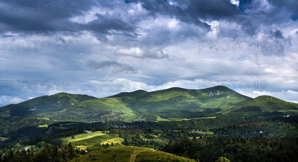 View of the Monts Dore in Auvergne Volcanoes Natural Park