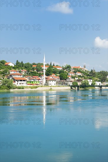 View over the city of Shkodra and the Bojana River from Rozafa Castle
